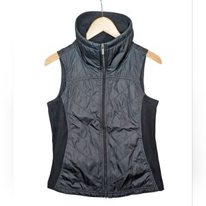 Columbia Vest Women’s Small Black Quilted Hybrid Performance Fleece Full Zip